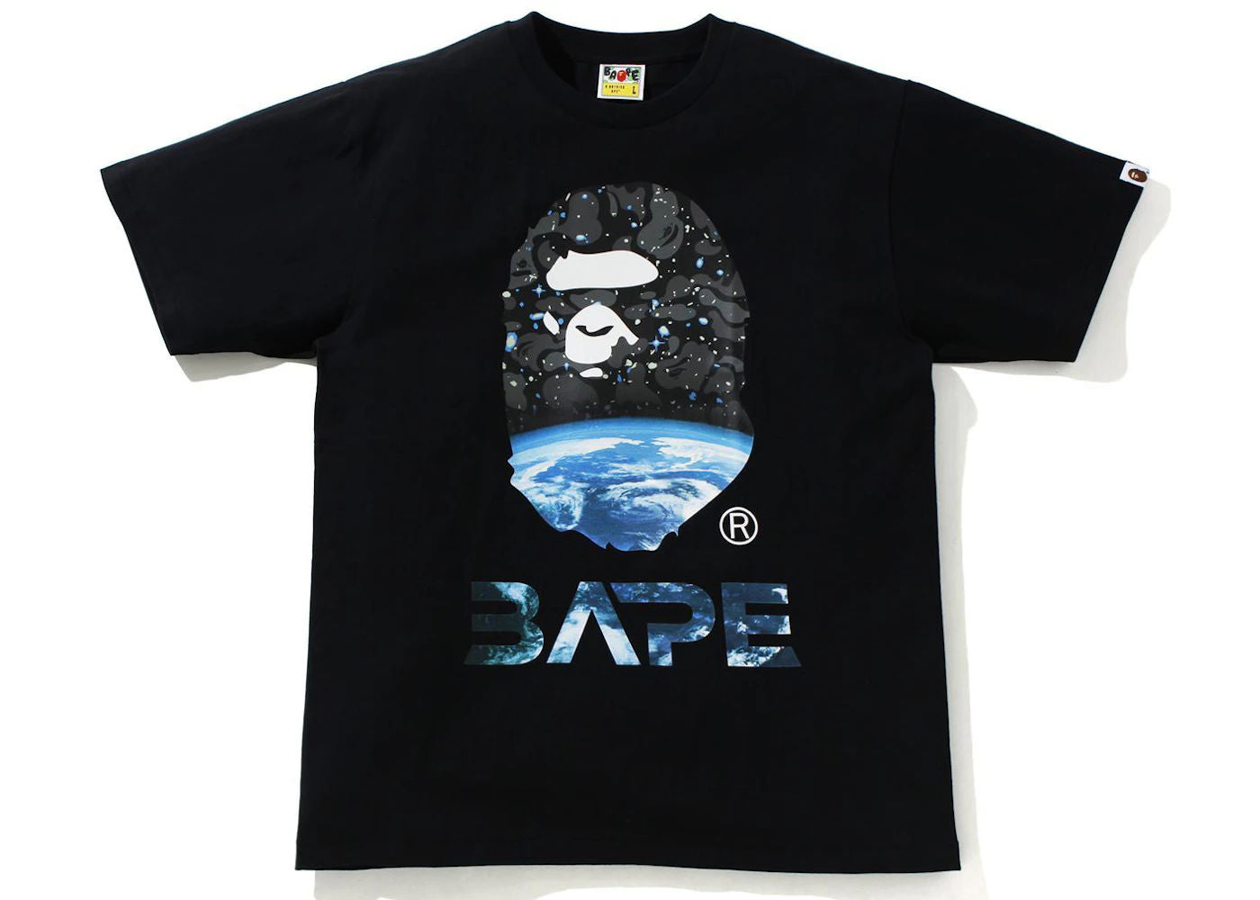 BAPE Space Camo Ape Head Tee Black