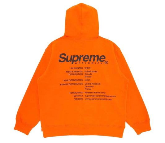 Supreme Worldwide Hoodie Dark Orange