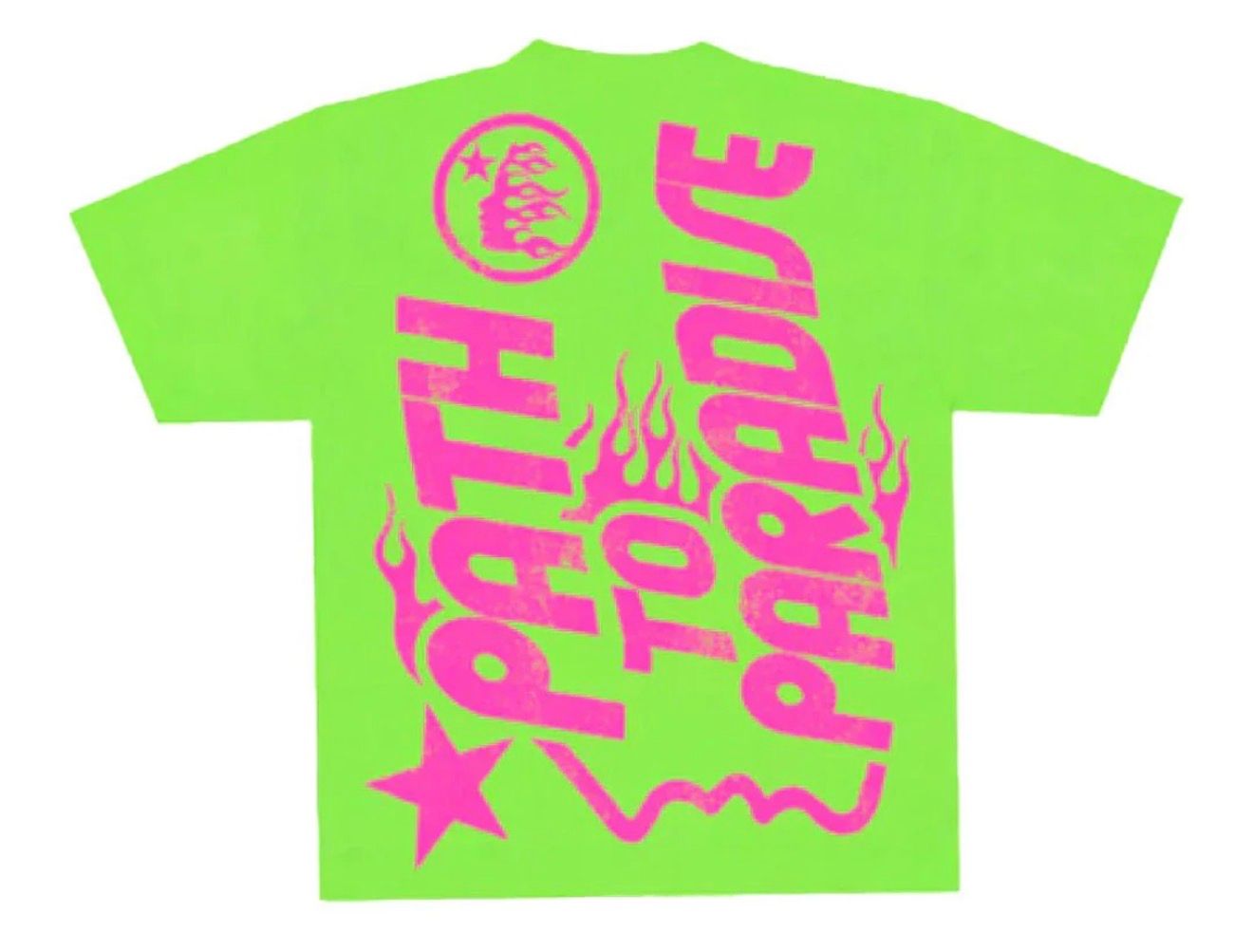 HELLSTAR JESUS EMBLEM TEE LIME GREEN