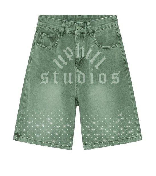 UHS GREEN DENIM SHORTS