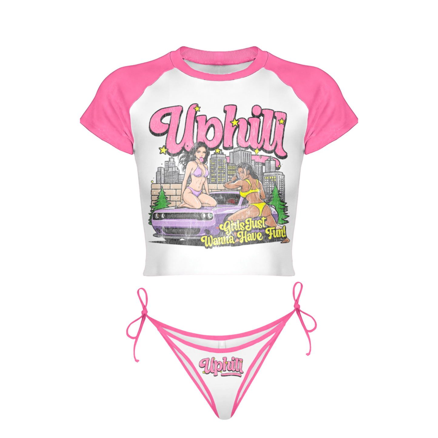 UPHILL GIRLS TEE WITH BIKINI