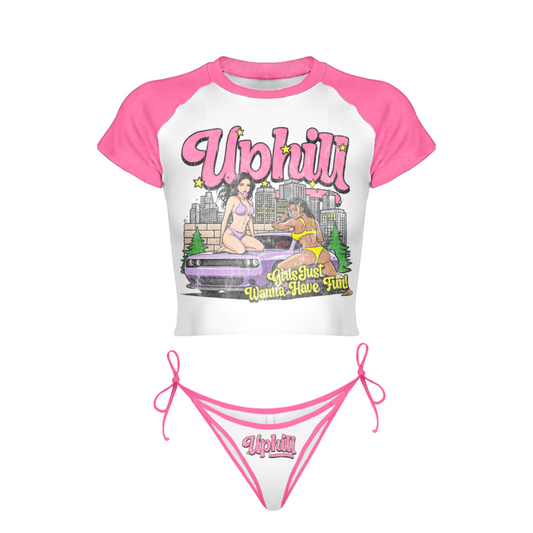 UPHILL GIRLS TEE WITH BIKINI