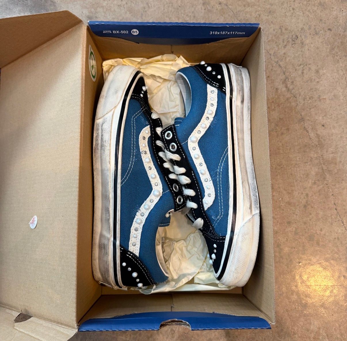 WORN Vans LX Old Skool 36 Pearlized Pack Black Navy - Used/Worn