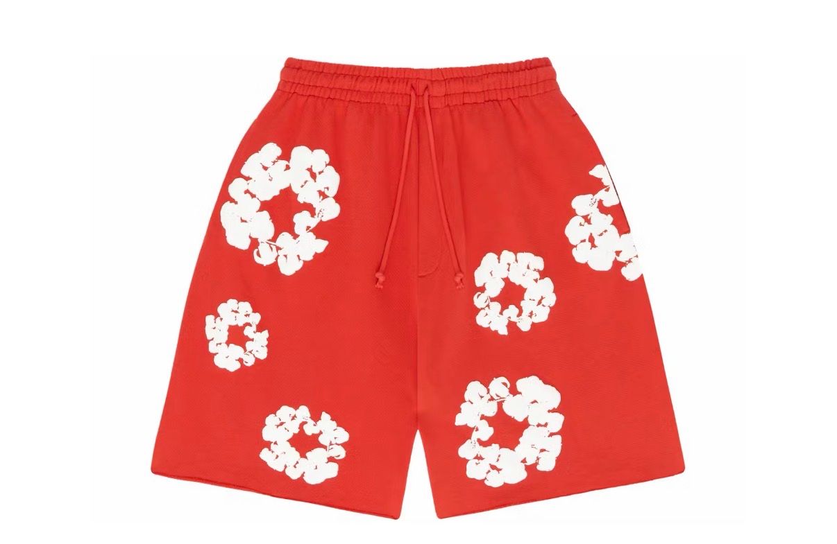 Denim Tears The Cotton Wreath Shorts RED
