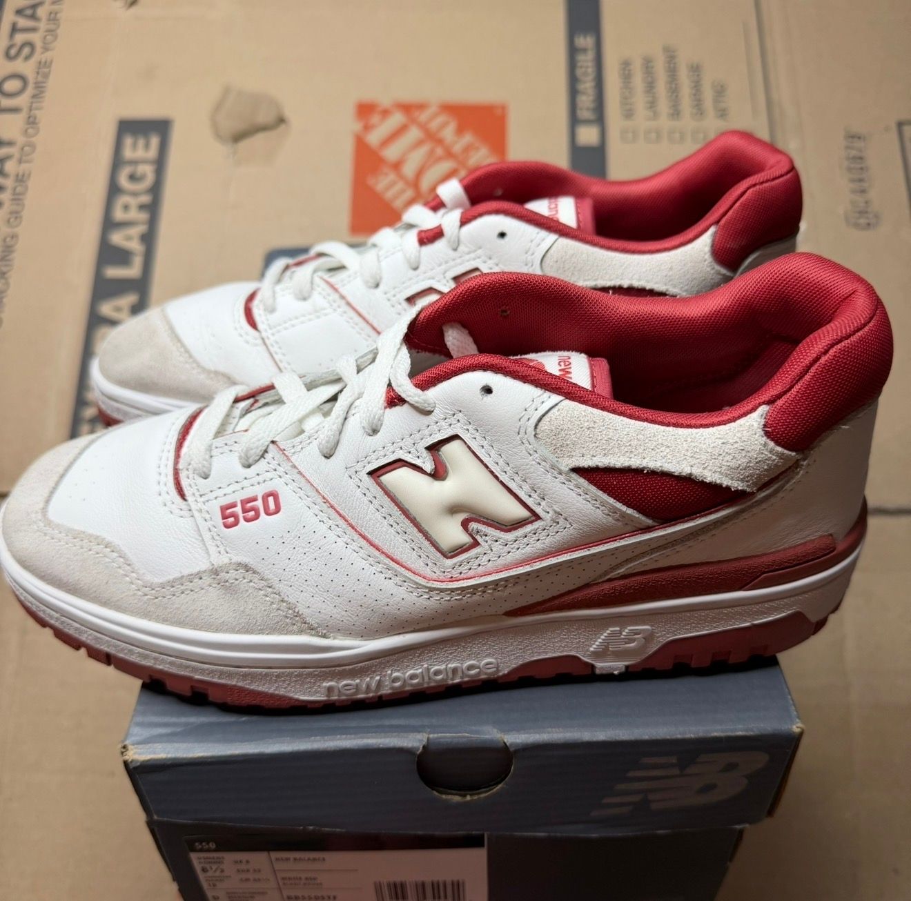 WORN NEW BALANCE "WHITE BRICK RED" - Used/Worn