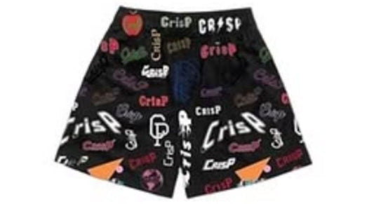 Crisp Graffiti Black Shorts