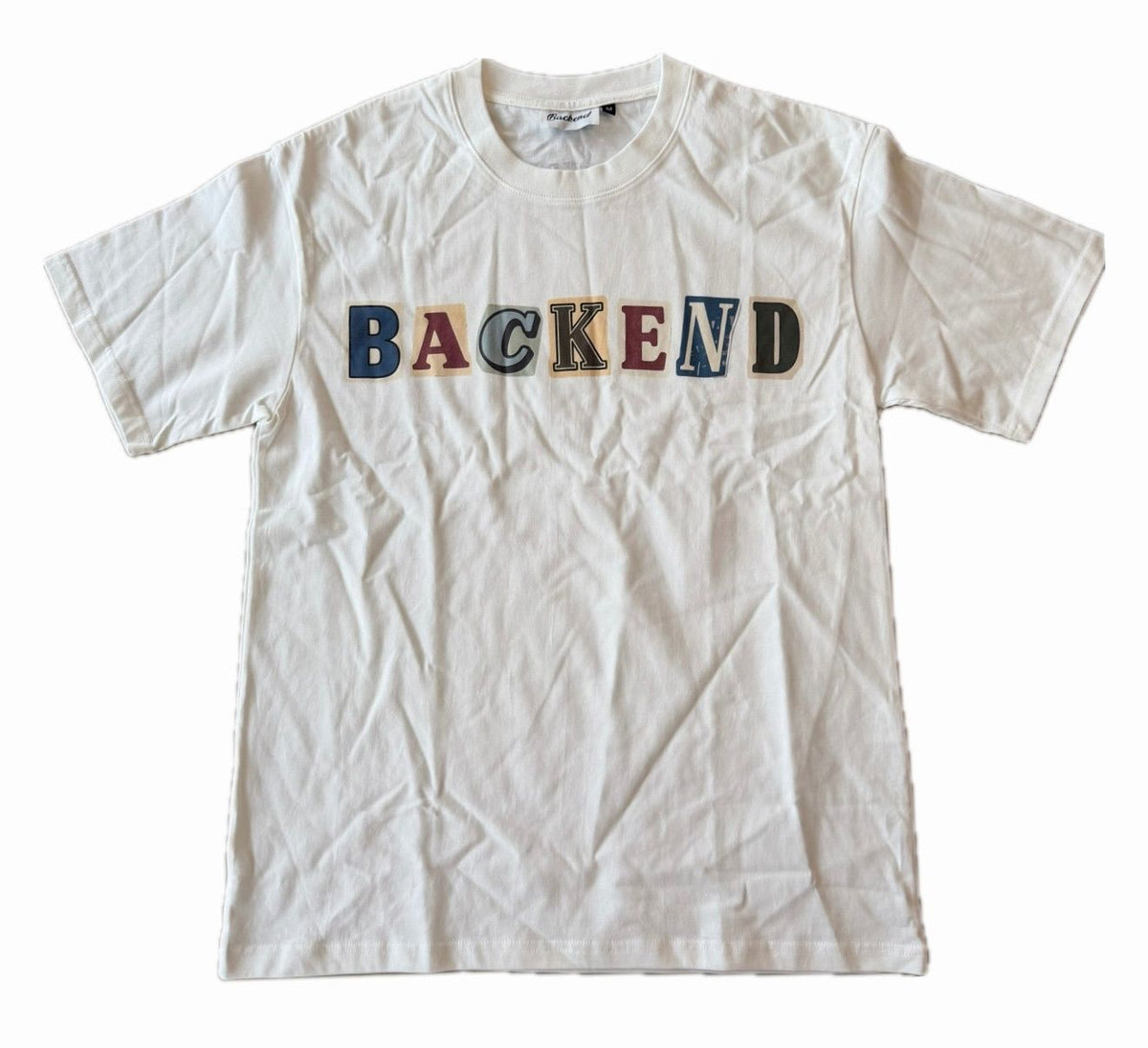 BACKEND LOGO WHITE TEE