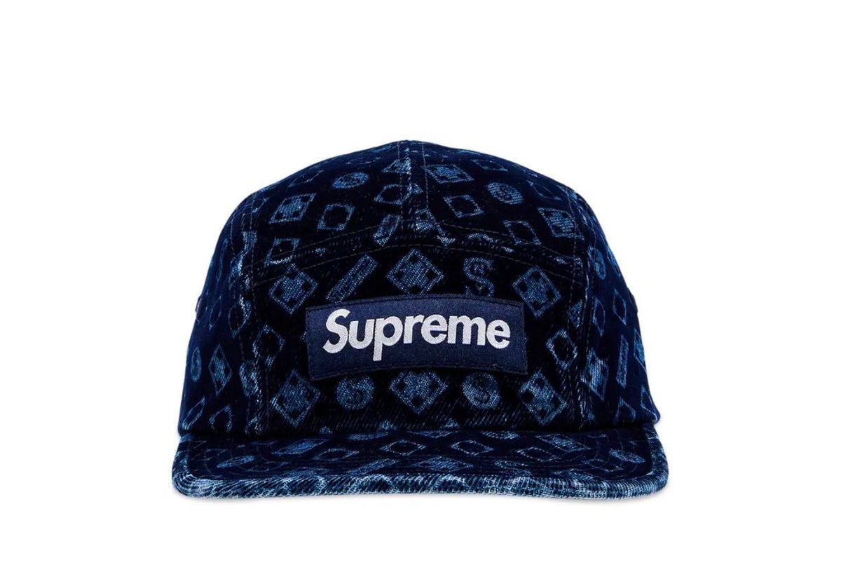 Supreme Flocked Denim Camp Cap