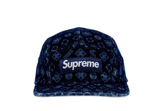 Supreme Flocked Denim Camp Cap