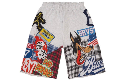 Bravest Studios Grey Patchwork Sweatshorts