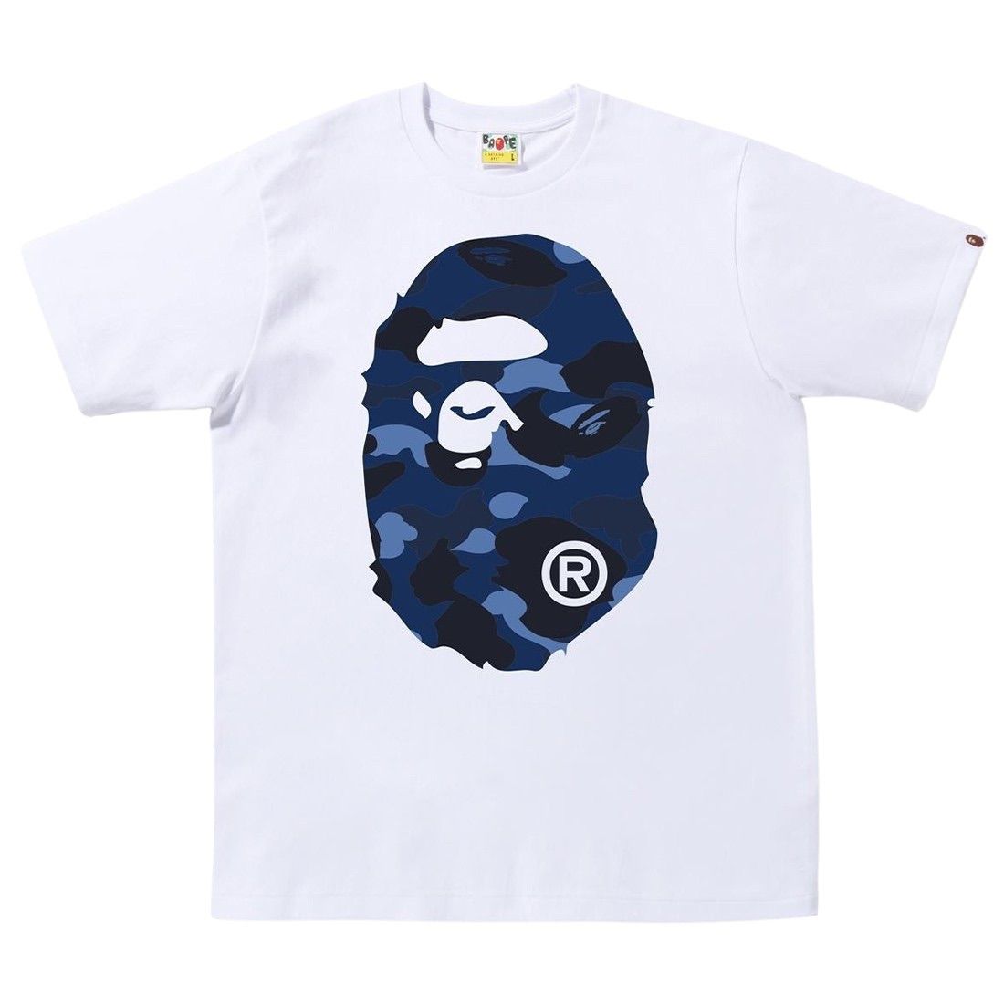 BAPE Color Camo Big Ape Head Tee 'White/Navy'