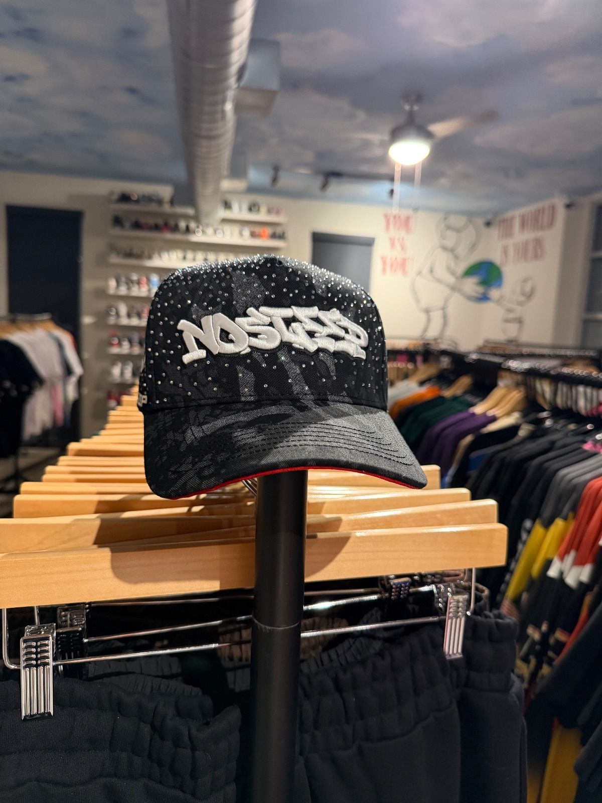 NO SLEEP RINESTONE BLACK SNAPBACK