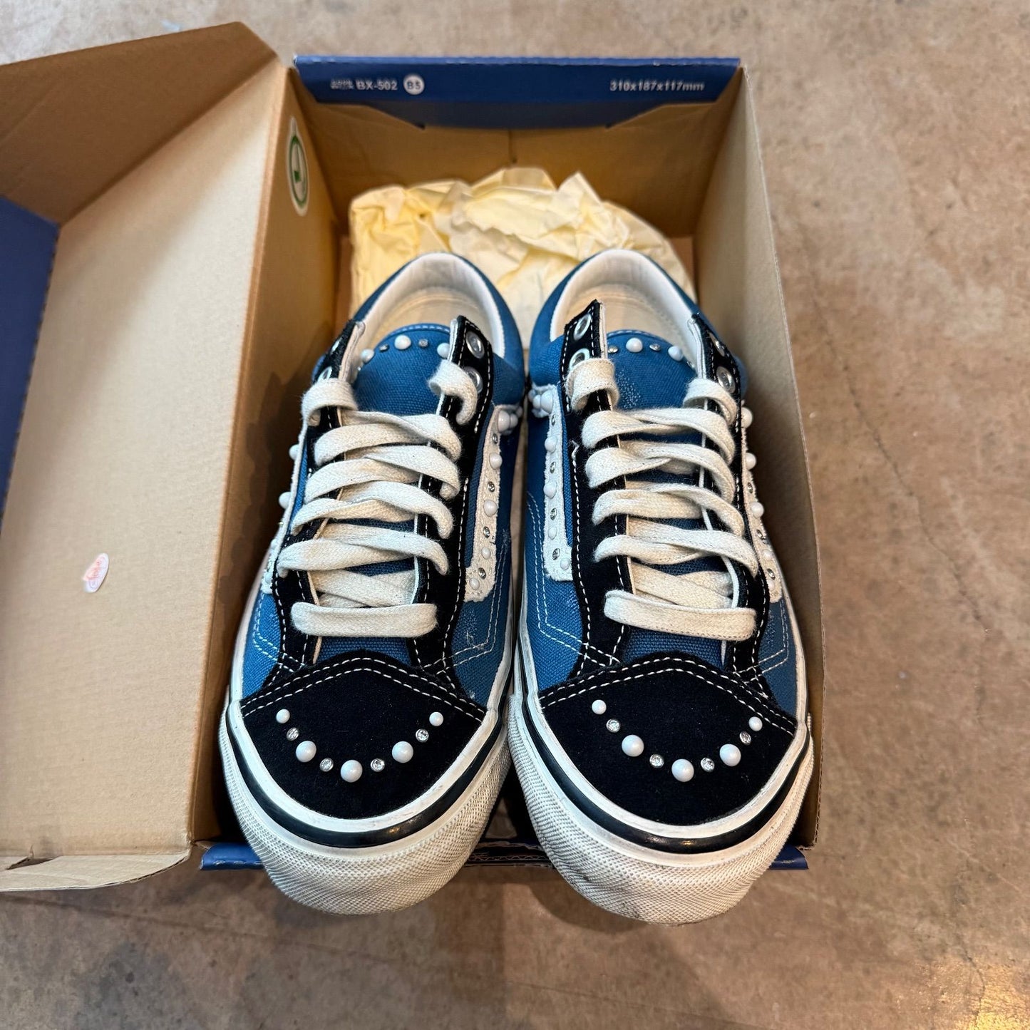 WORN Vans LX Old Skool 36 Pearlized Pack Black Navy - Used/Worn