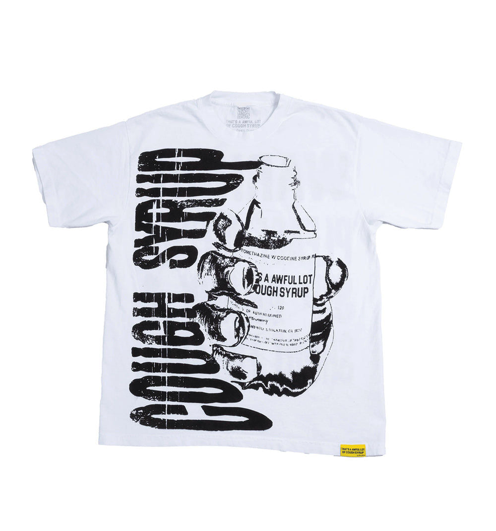Cough Syrup Warning Tee White