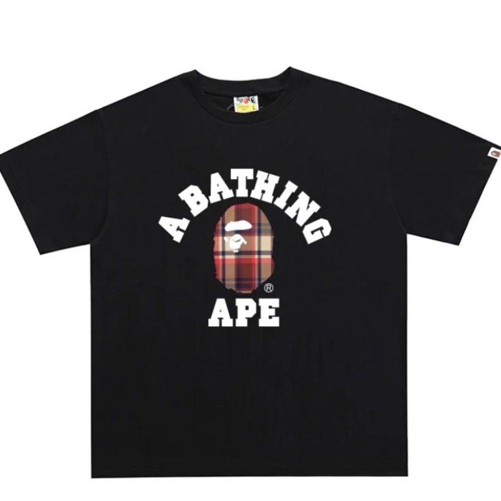 BAPE Check College Tee Black/Beige