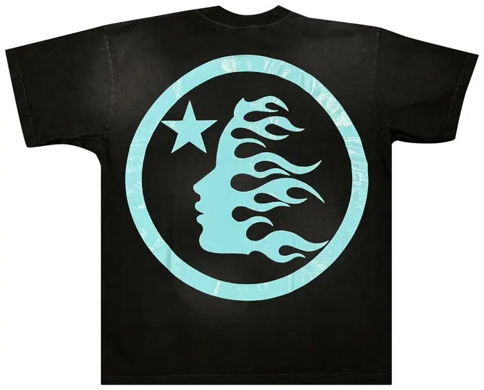 Hellstar Sports Core Logo T-Shirt (Gel Print) 'Black/Aqua Blue'