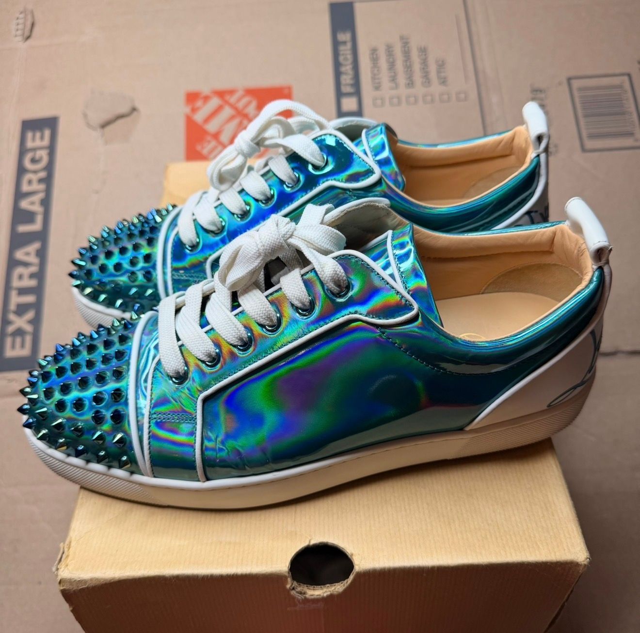WORN CHRISTIAN LOUBOUTIN "TEAL" - Used/Worn