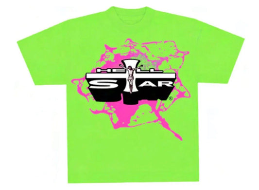 HELLSTAR JESUS EMBLEM TEE LIME GREEN