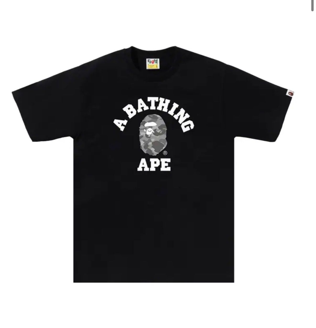 BAPE Honeycomb Camo College Tee 'Black/Grey'