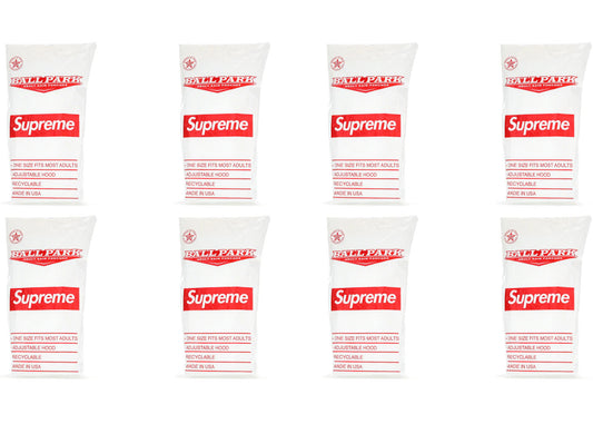 Supreme Ballpark Rain Poncho 8x Lot SS20 Season Gift White/Red