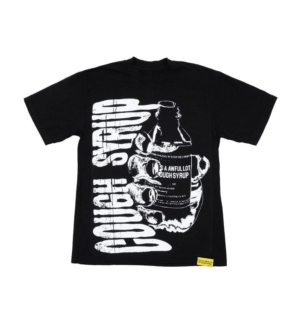 Cough Syrup Warning Tee Black