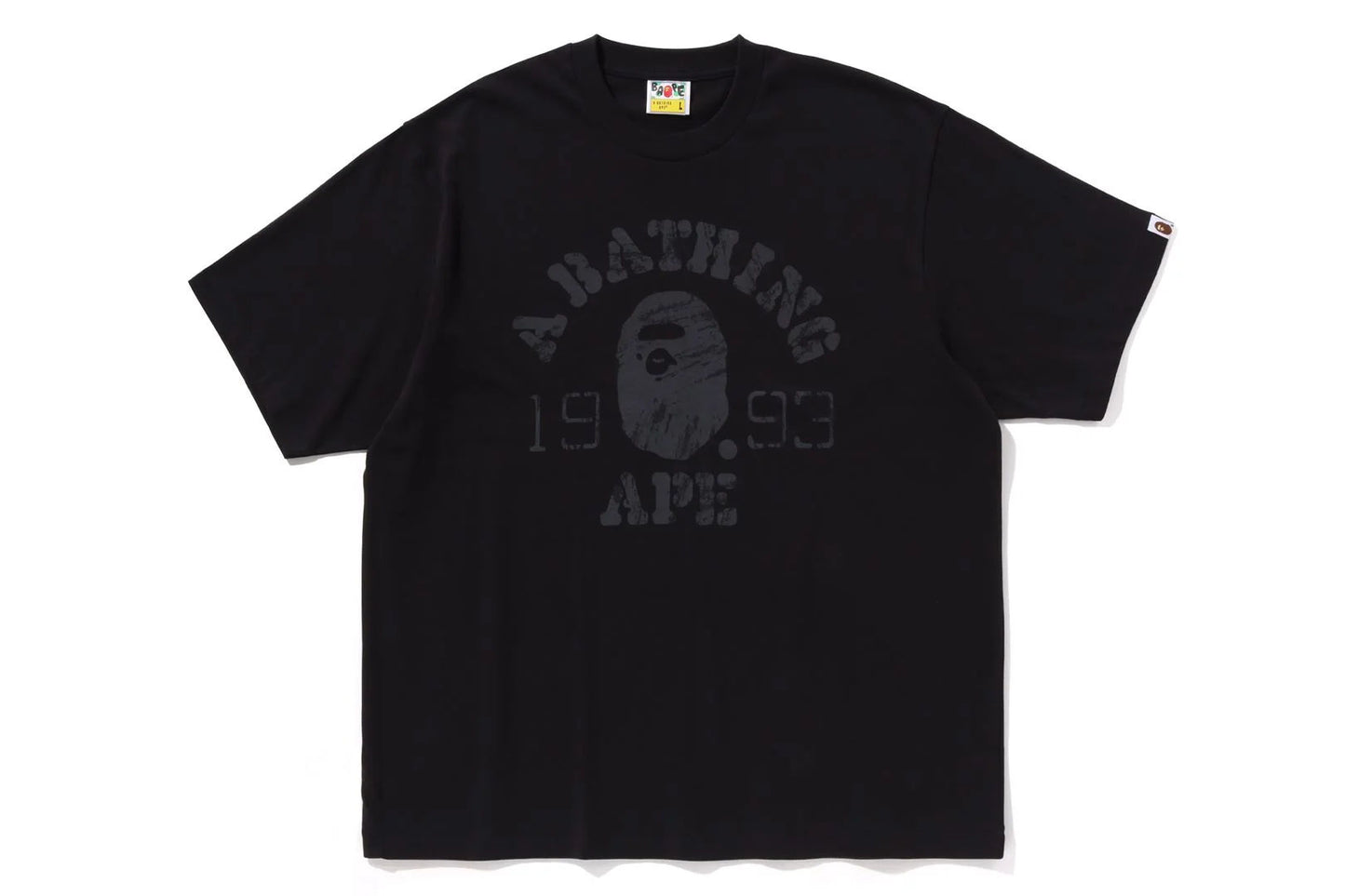 BAPE Screen Print College Relaxed BLACK