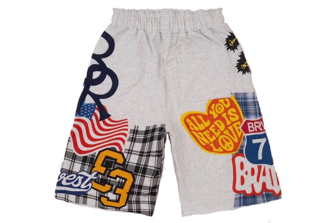 Bravest Studios Grey Patchwork Sweatshorts