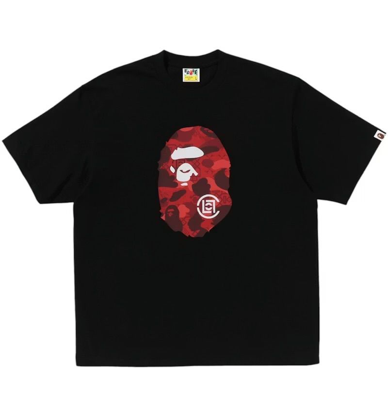 BAPE x CLOT Camo Ape Head BLACK