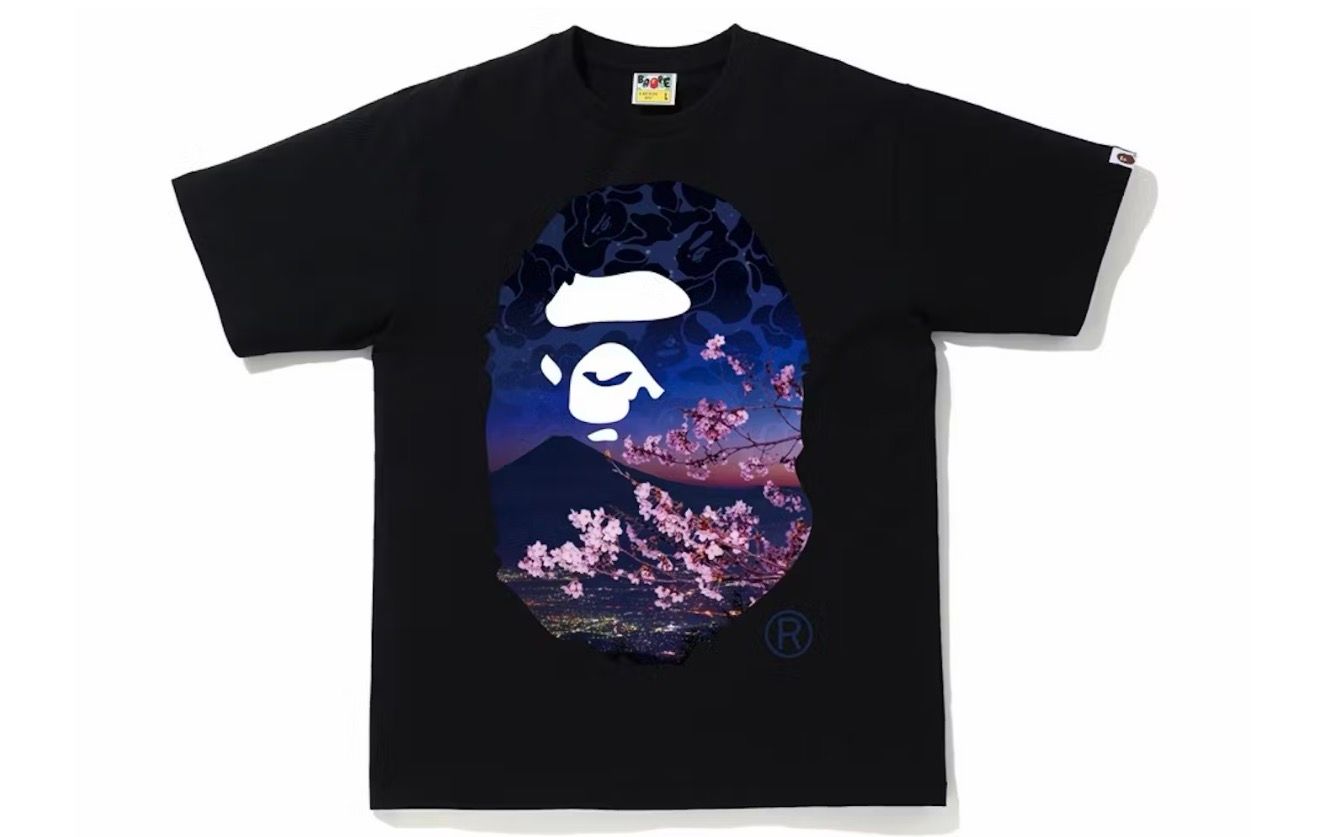 BAPE Sakura Photo Tee Black