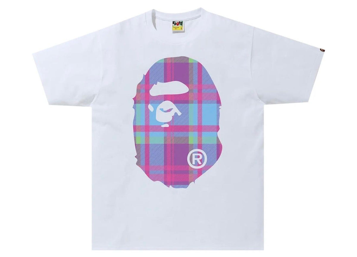 BAPE Check Head Tee White
