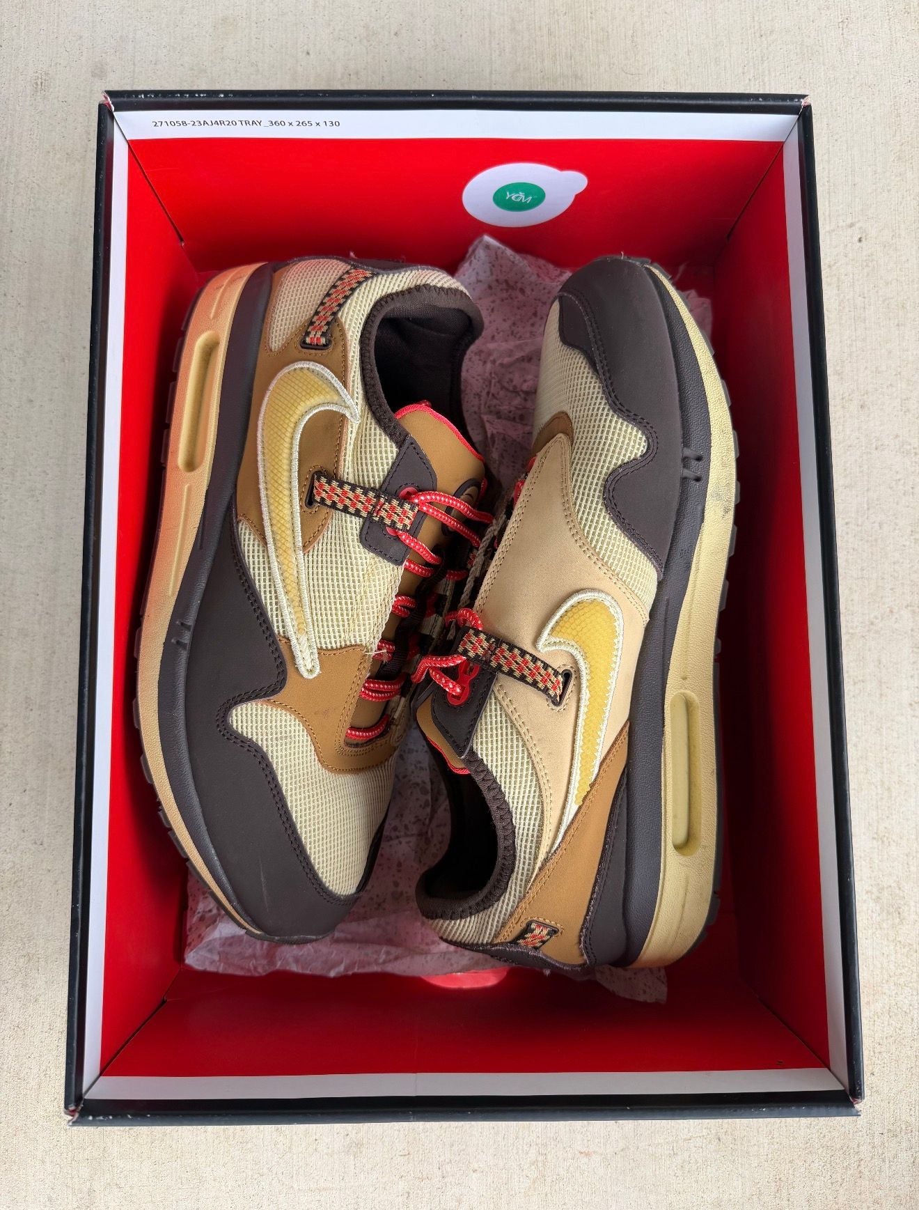 NO BOX Airmax 1 Travis Scott - Used/Worn