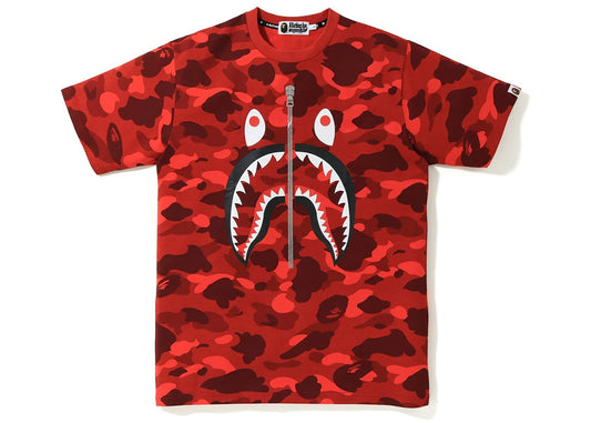 BAPE Color Camo Shark Tee Red