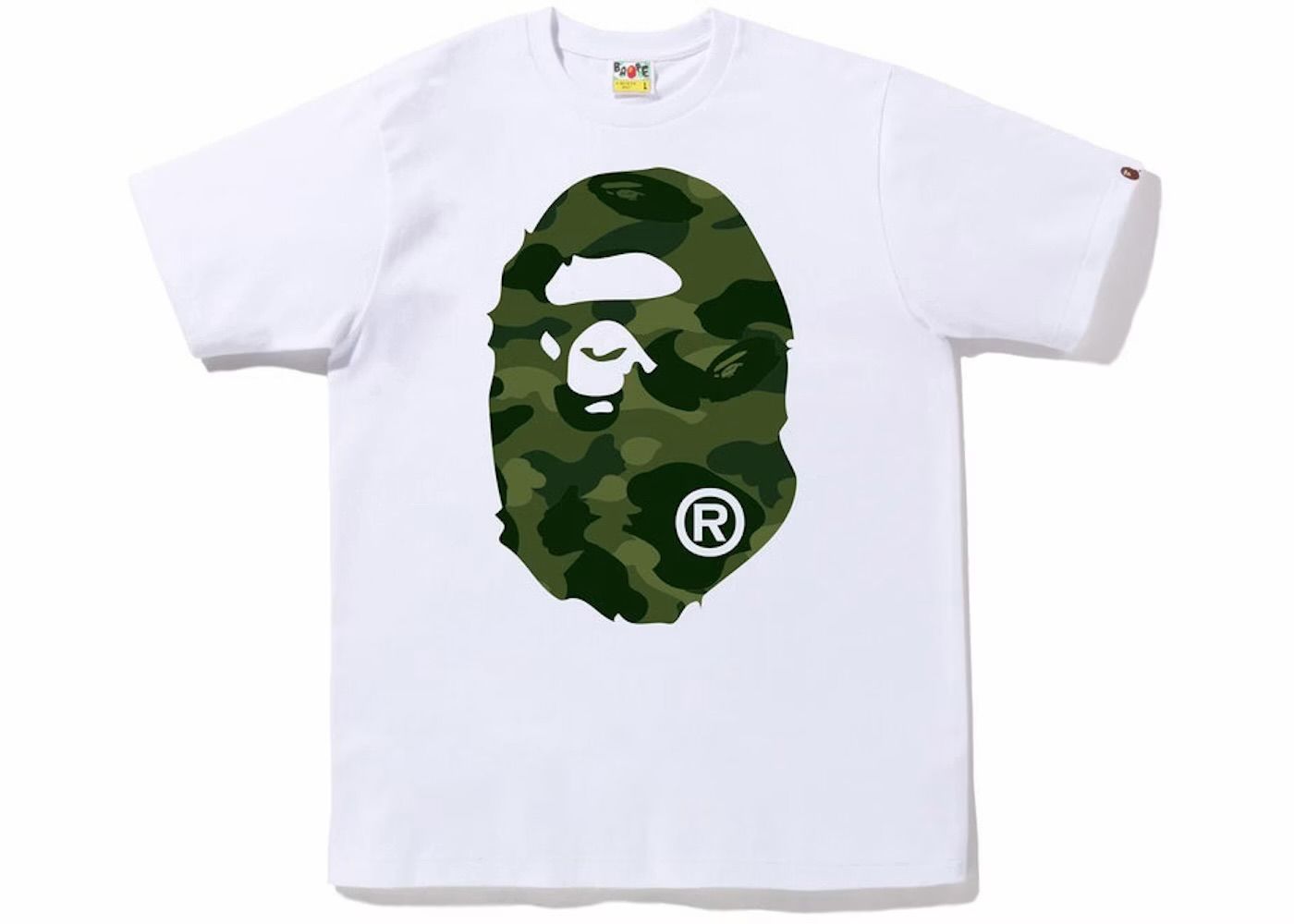 BAPE ABC Camo Big Ape Head Tee 'White/Green'
