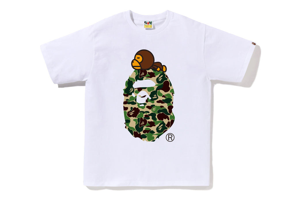BAPE ABC Camo Milo On Big Ape Tee 'White/Green'
