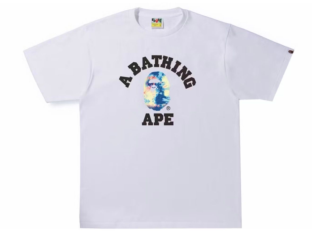 BAPE Tie Dye College Tee White