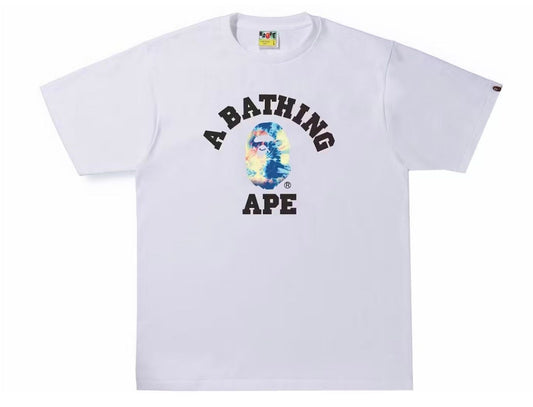 BAPE Tie Dye College Tee White