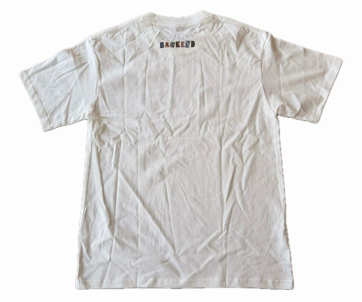 BACKEND LOGO WHITE TEE