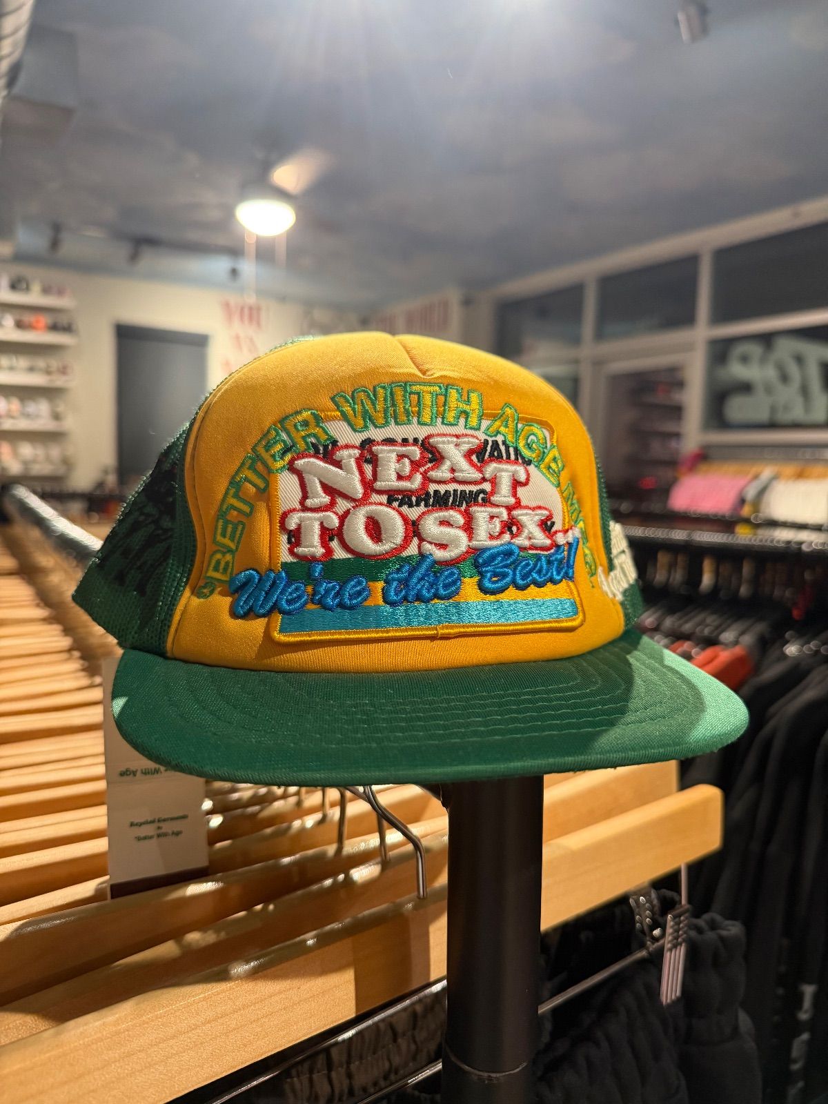 Better With Age "Next To Sex" vintage trucker hat