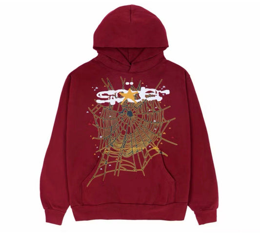 SP5DER Maroon Hoodie