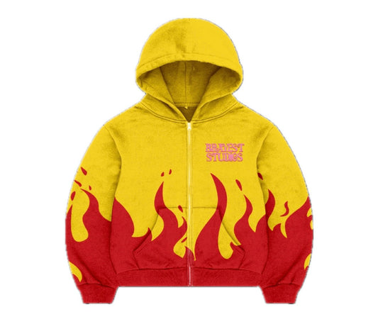 Bravest Studios Flames Zip Up Hoodie