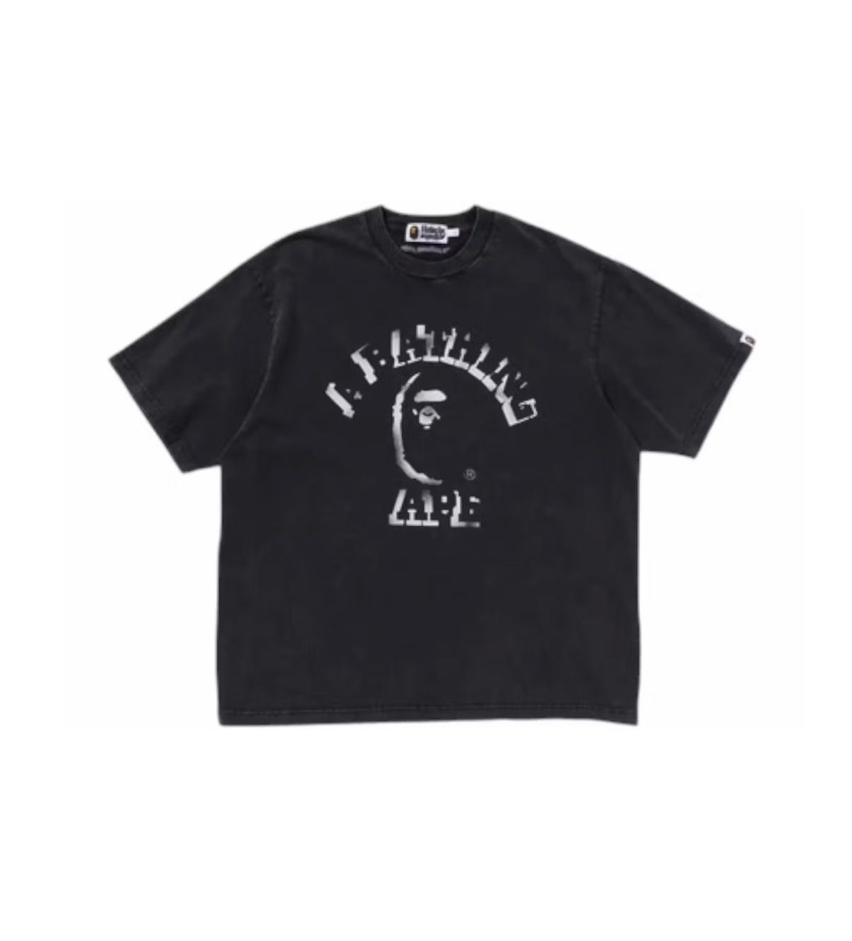 BAPE Garment Dye Spray Print College Relaxed Fit Tee Ivory