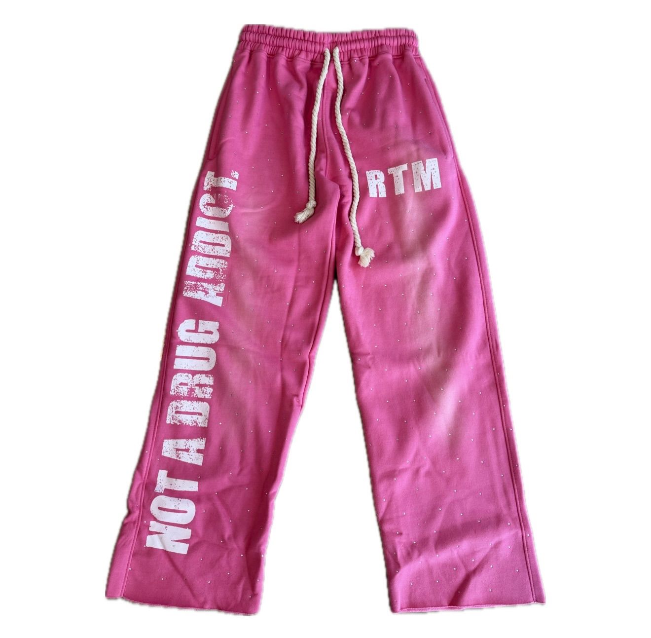NOT A DR*G ADDICT PINK PANTS