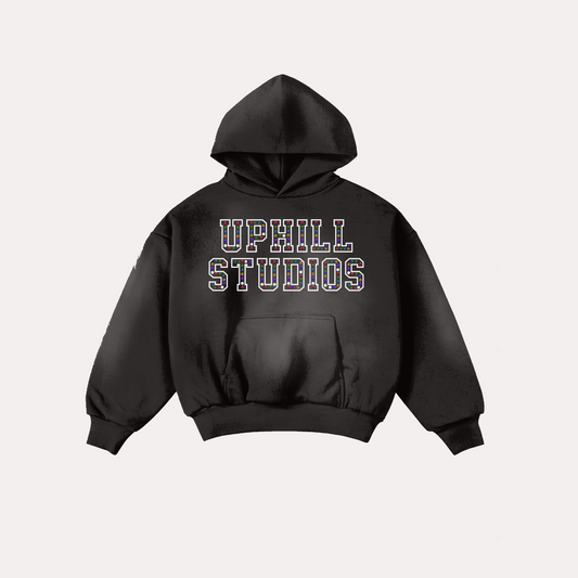 UH BLACK RHINESTONE HOODIE