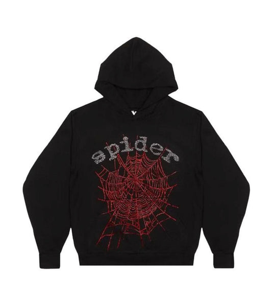 SP5DER BLACK HOODIE