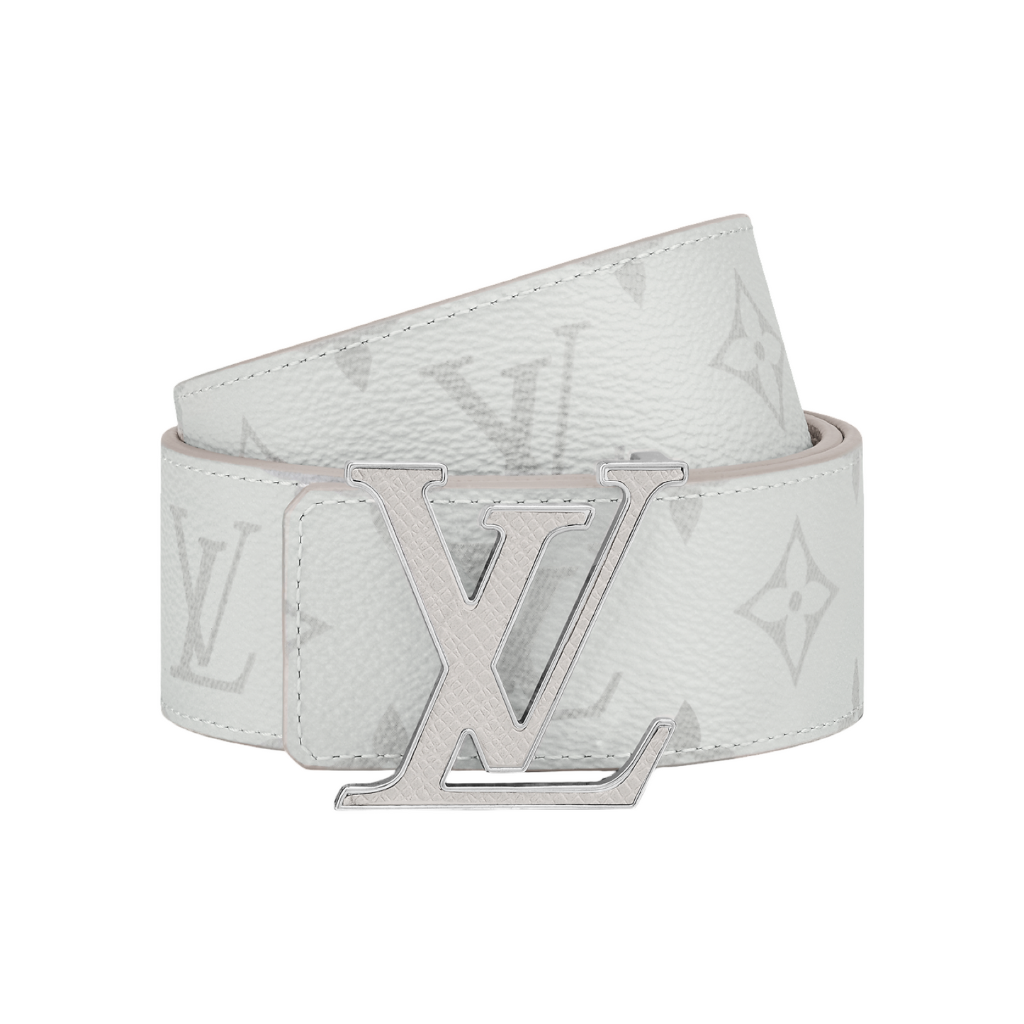 WHITE LV INITIALS REVERSIBLE BELT