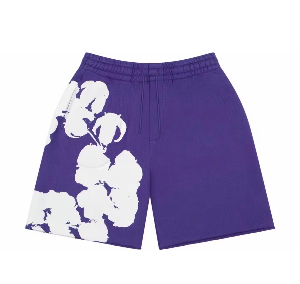 Denim Tears Big Cotton Wreath Sweat Shorts -Purple