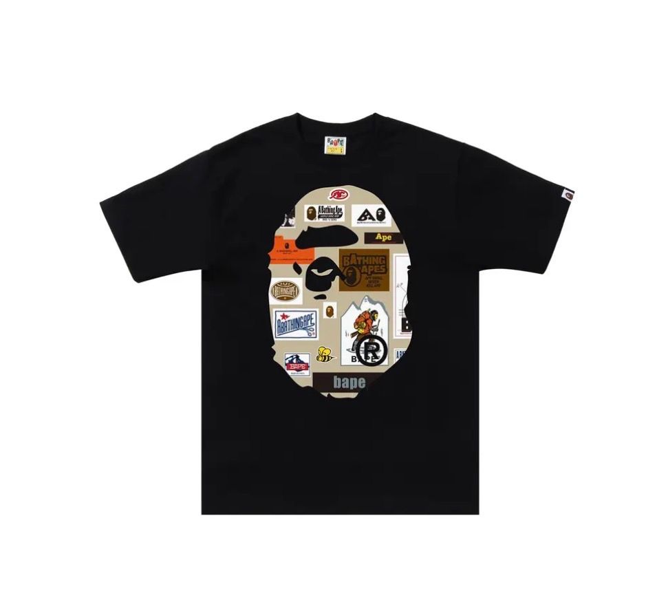 BAPE Multi Label Big Ape Head Tee