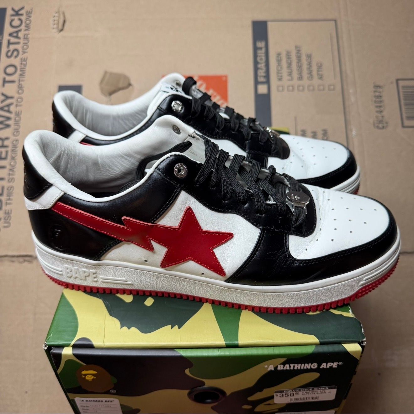 WORN BAPE RED/BLACK - Used/Worn