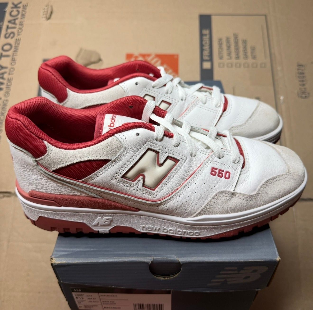 WORN NEW BALANCE "WHITE BRICK RED" - Used/Worn