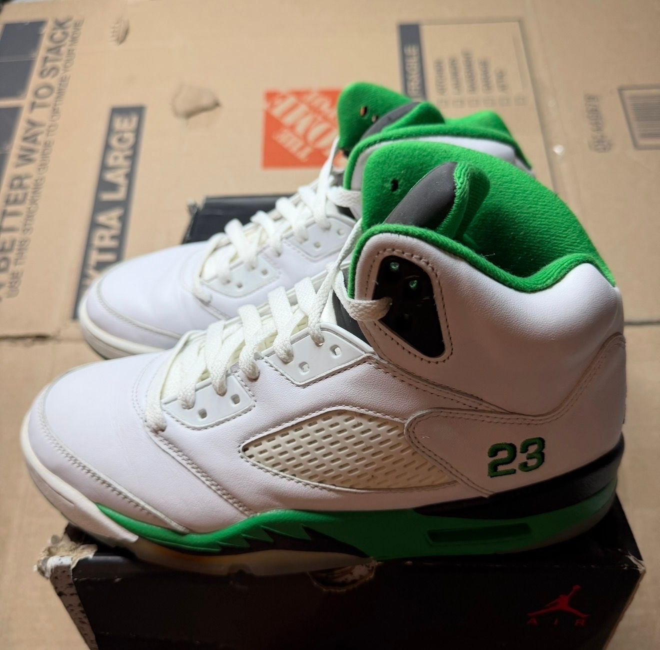 WORN JORDAN 5 "LUCKY GREEN" - Used/Worn
